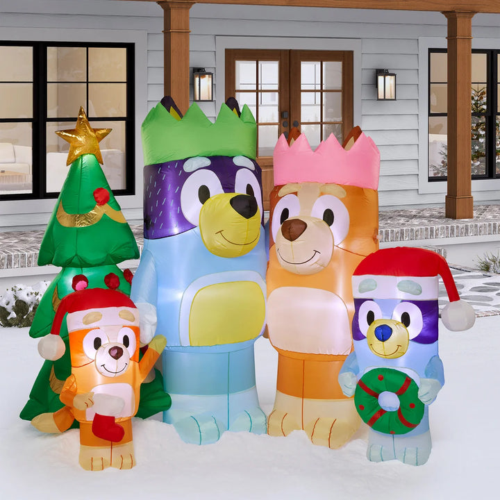 Giant Inflatable Bluey Family Christmas Scene