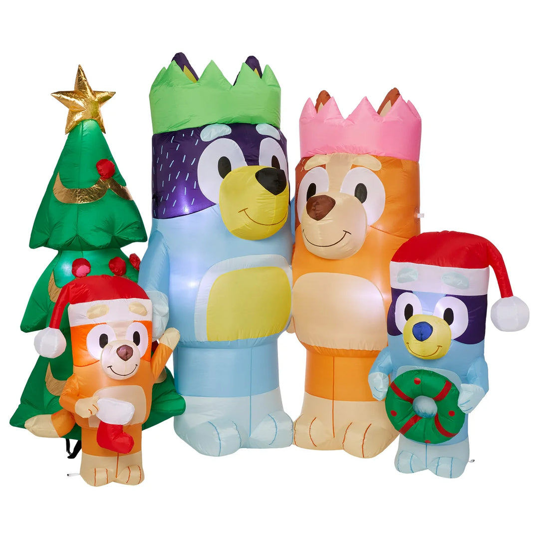 Giant Inflatable Bluey Family Christmas Scene