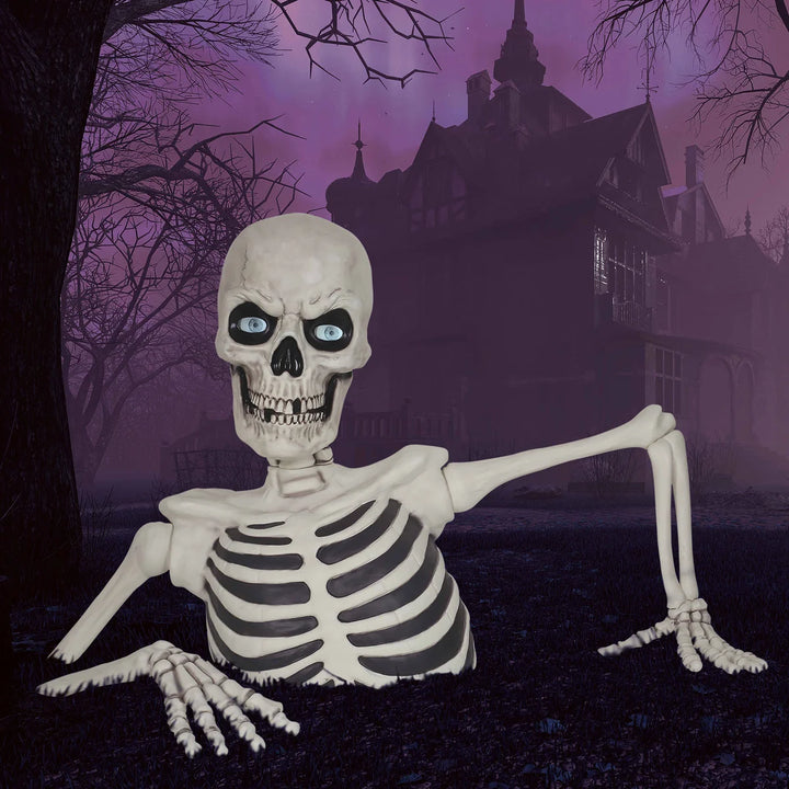 Giant Ground Breaking Skeleton with LCD Eyes