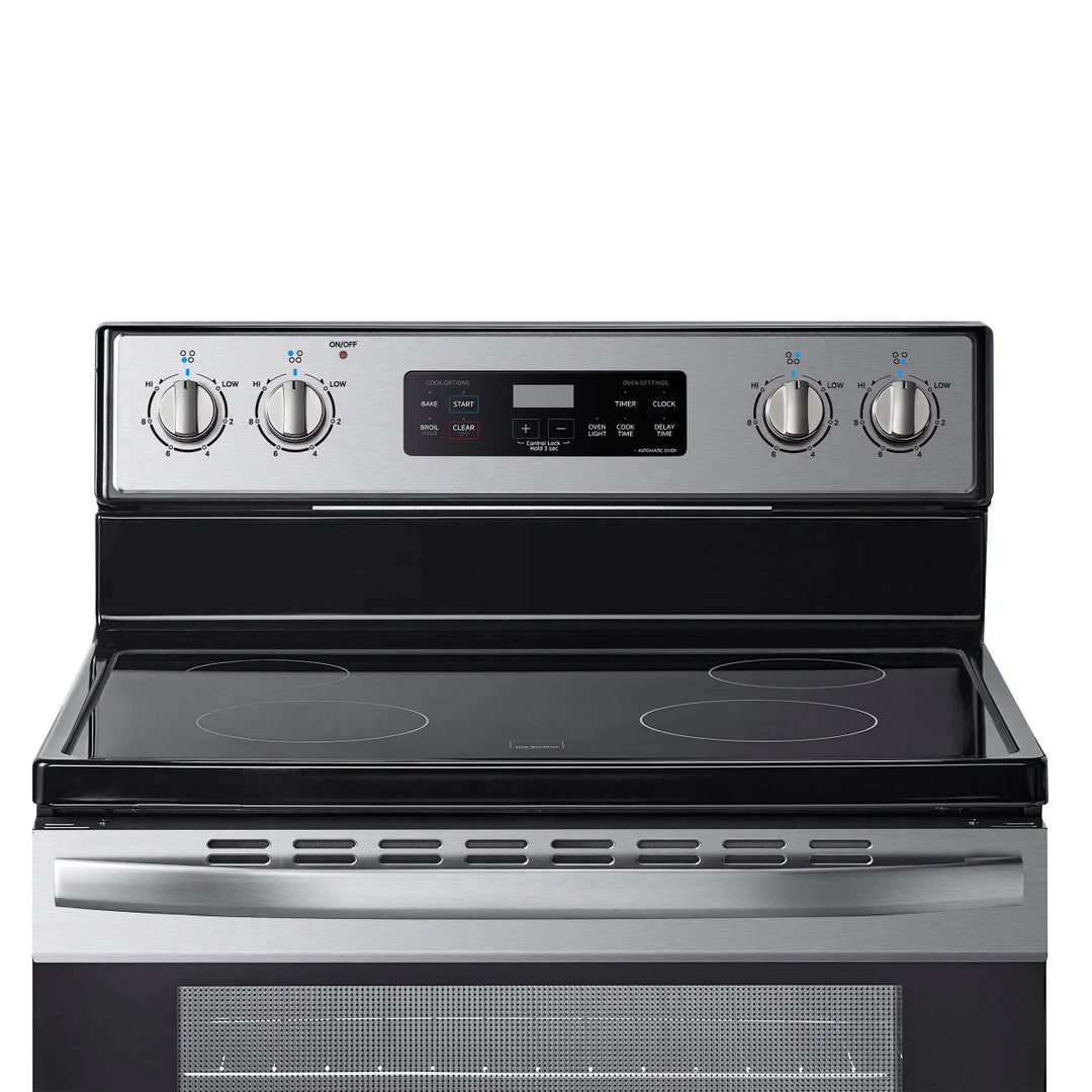 Midea - Cuisinière autoportante à surface de cuisson lisse de 30 po et 5,1 pi³