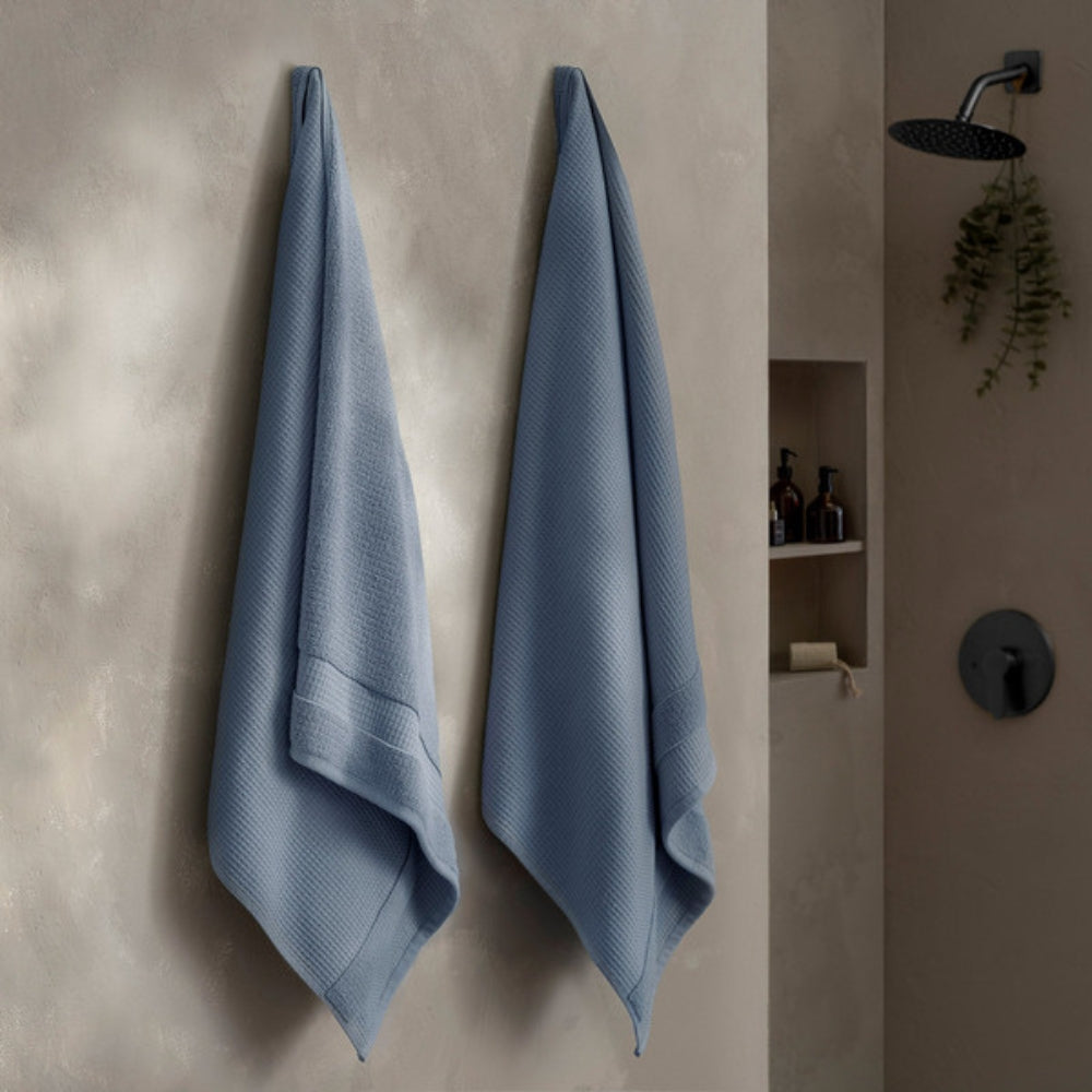 Welhome – Serviette de bain texture gaufrée