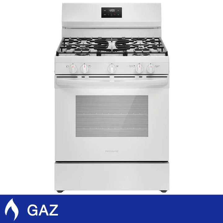 Frigidaire - Cuisinière à gaz à 5 brûleurs de 30 po, 5,1 pi³