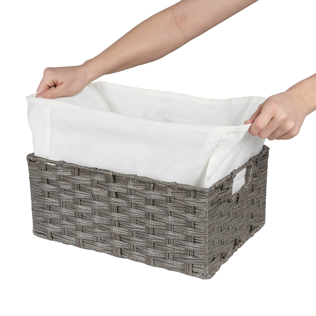 Neatfreak Handwoven Storage Basket with Liner - 4-Pack