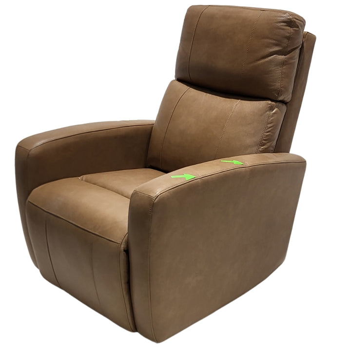 Synergy Home - Fauteuil d’inclinaison motorisé en cuir et coulissant avec appuie-tête motorisé