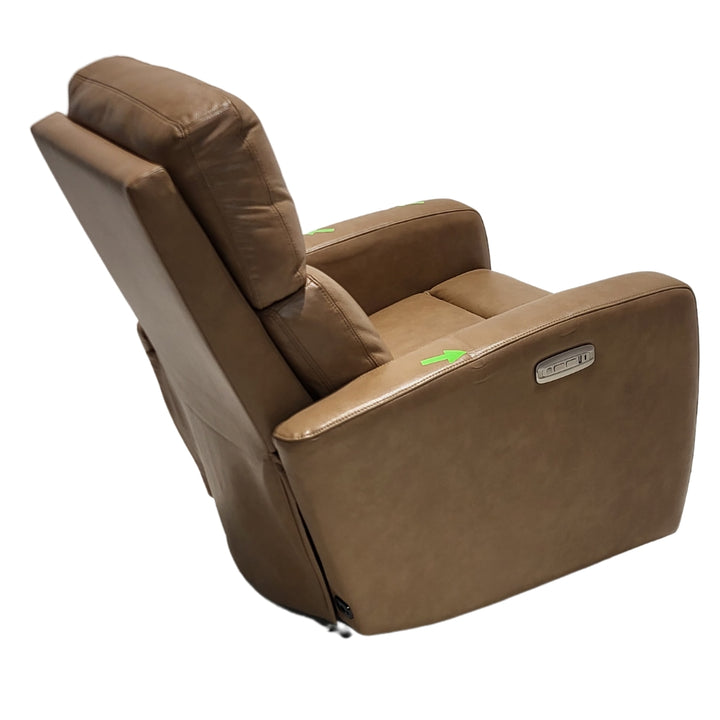 Synergy Home - Fauteuil d’inclinaison motorisé en cuir et coulissant avec appuie-tête motorisé