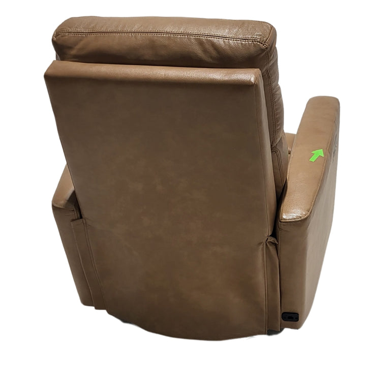 Synergy Home - Fauteuil d’inclinaison motorisé en cuir et coulissant avec appuie-tête motorisé