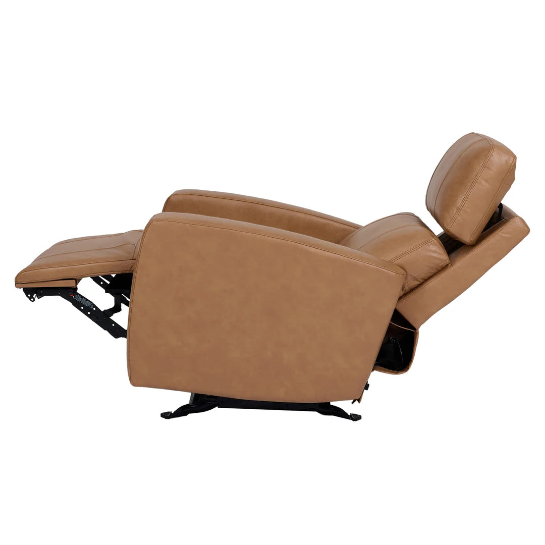 Synergy Home - Fauteuil d’inclinaison motorisé en cuir et coulissant avec appuie-tête motorisé