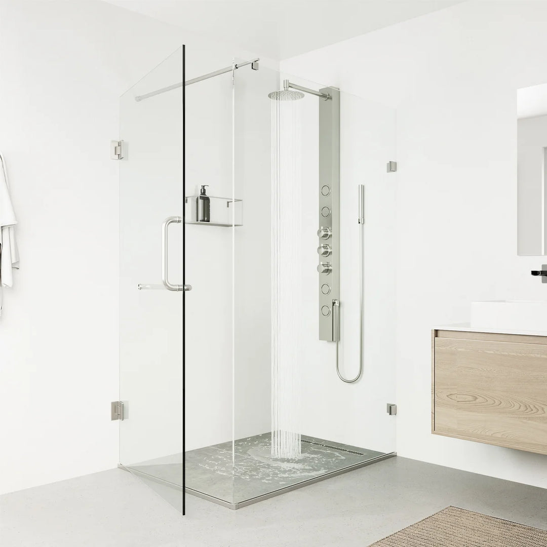 Vigo - Panneau de douche Sutton à 4 jets avec tête round et douchette à main