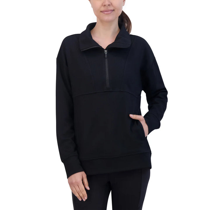 Gaiam - Pull côtelé à fermeture 1/4