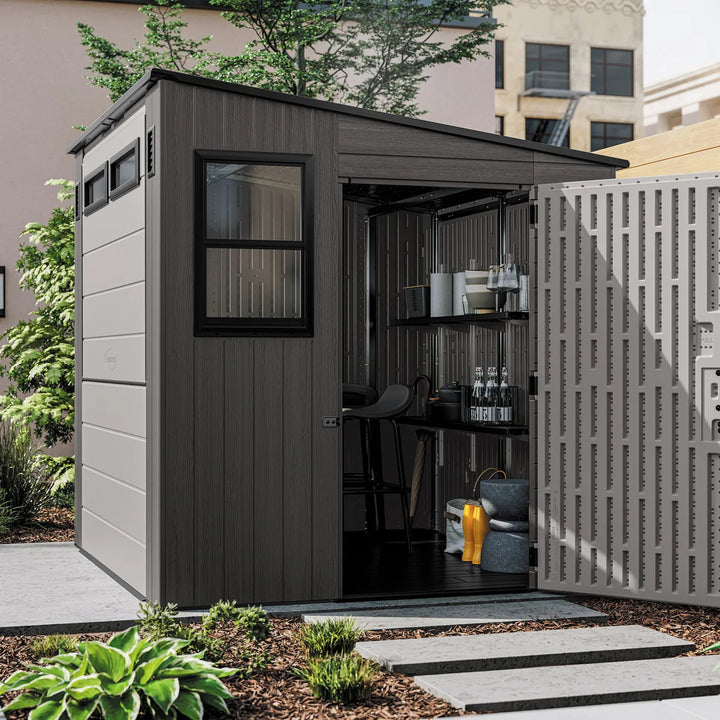 Suncast - Remise de rangement et de divertissement Cabana de 8 pi x 7 pi