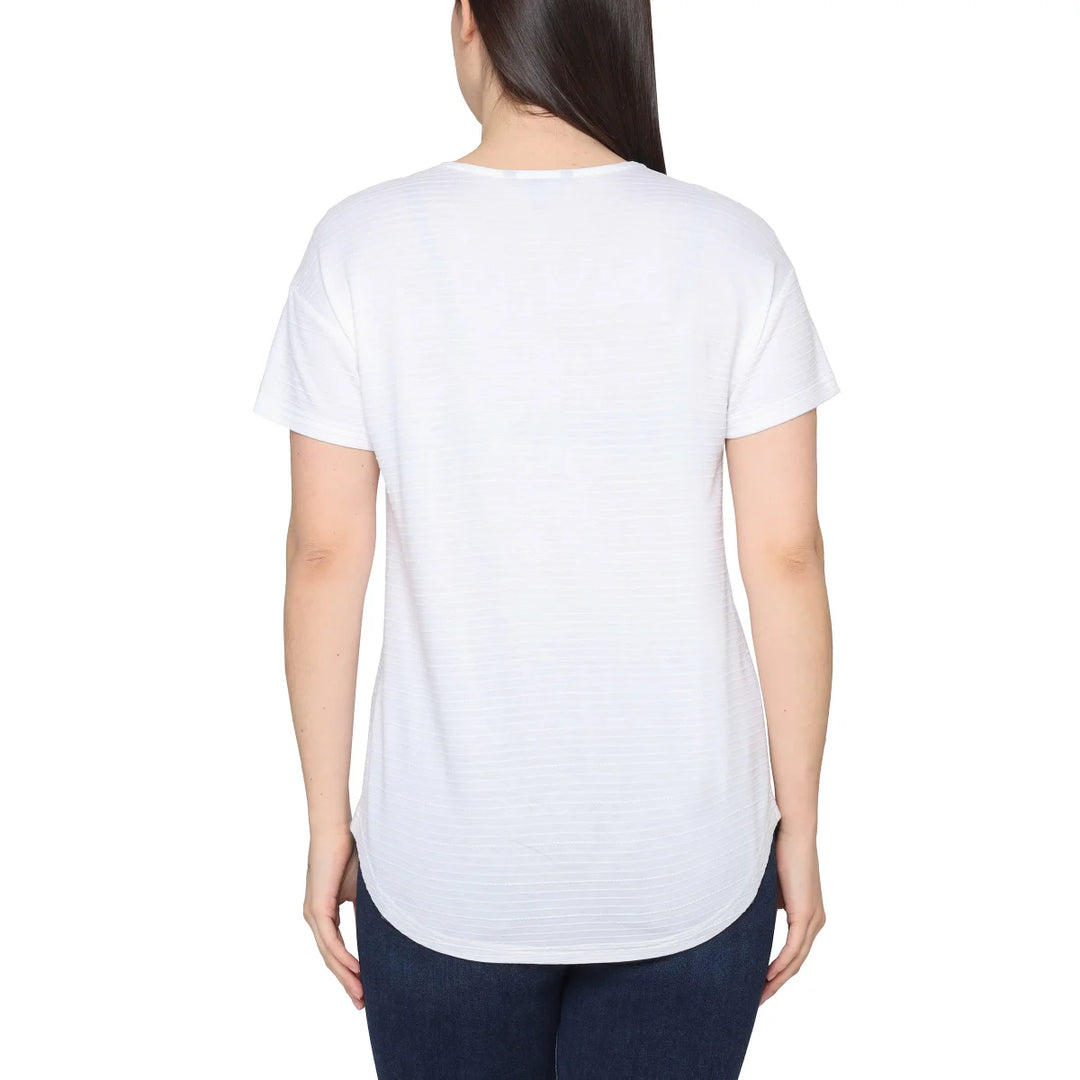 Talbots - Haut à encolure en V à 3 boutons