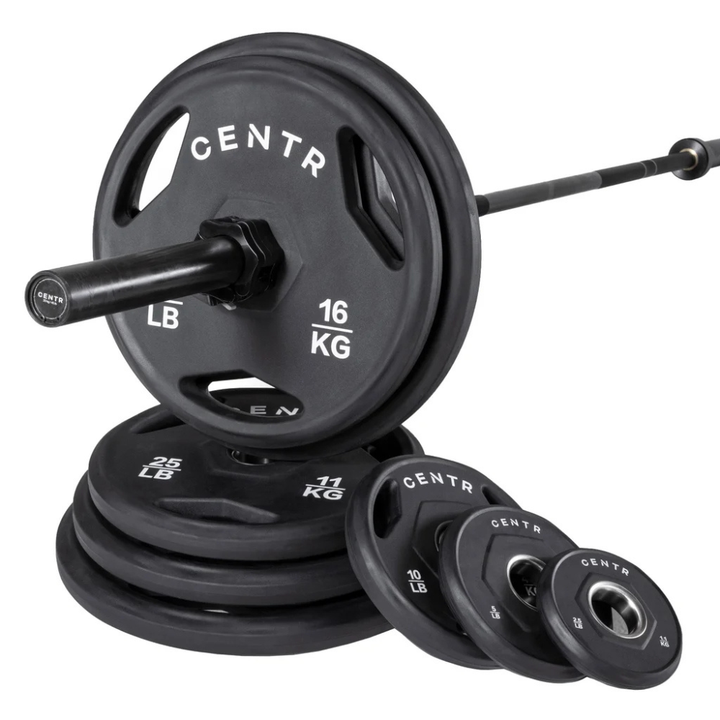 Centr - 300 lb Rubber Olympic Dumbbell Set