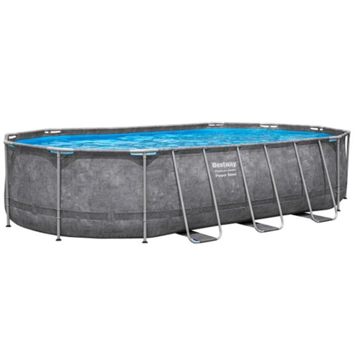 Bestway - Oval Above-Ground Pool Set, Power Steel, 20 ft x 12 ft
