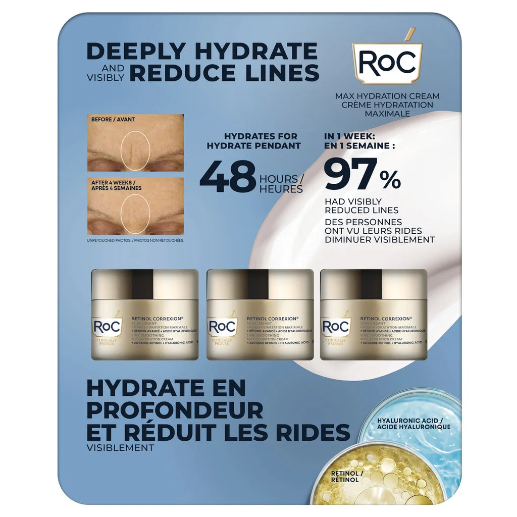 Roc - Max Hydrating Cream, 3 x 50 ml