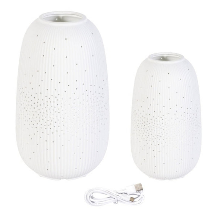 Evergreen - Lanterne à DEL en porcelaine, 2 pièces