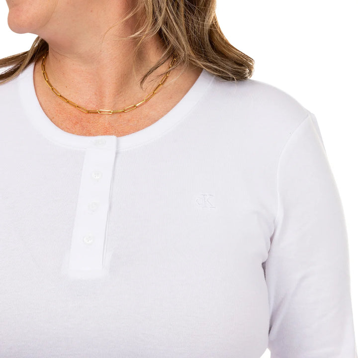 Calvin Klein - Chandail henley en maille à manches longues