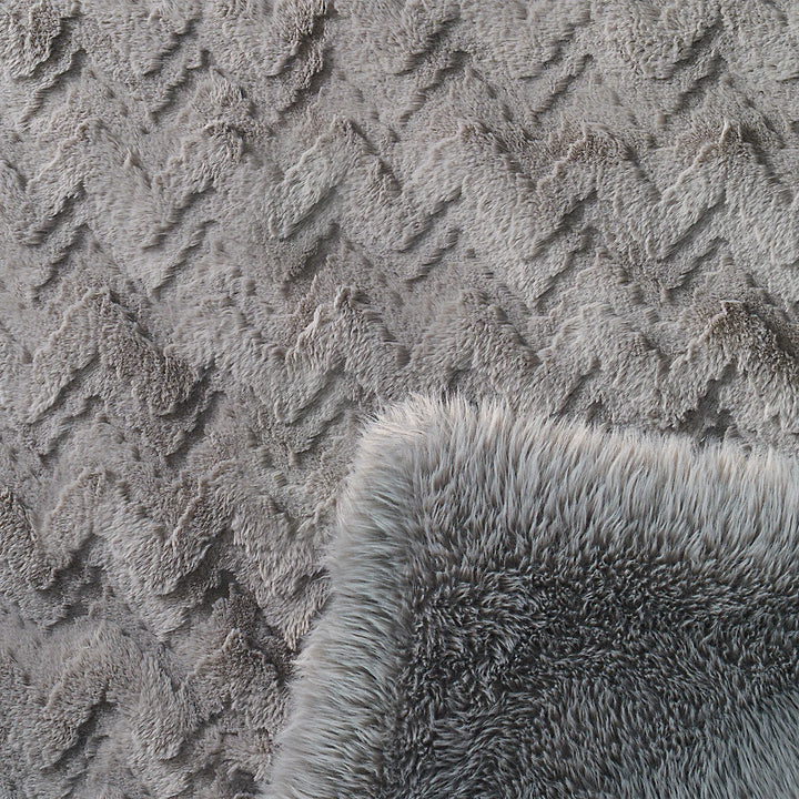 Mon Château - Jeté de luxe jacquard en fausse fourrure