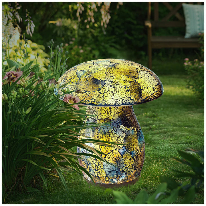 Aurora Lighting - Lampe solaire champignon mosaïque