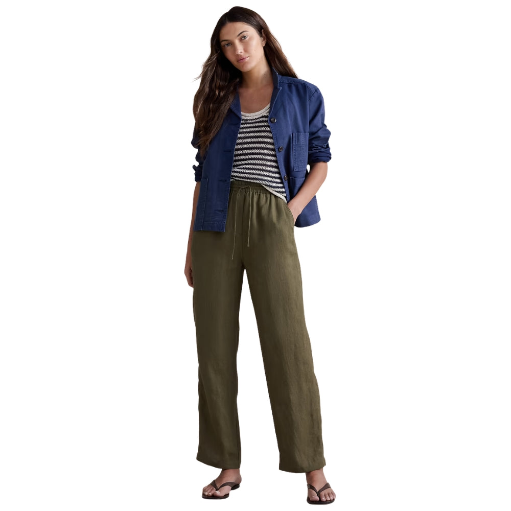 Banana Republic - Pantalon droit à taille extensible en lin escapade