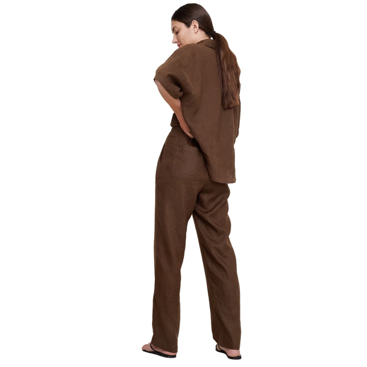Banana Republic - Pantalon droit à taille extensible en lin escapade