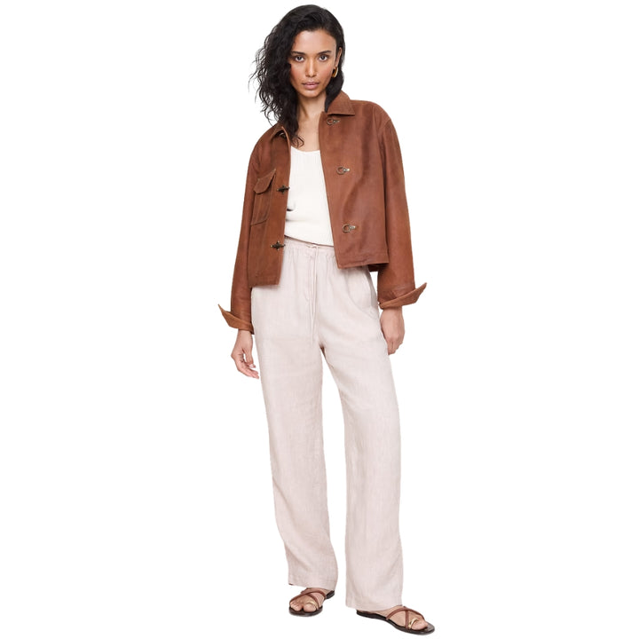 Banana Republic - Pantalon droit à taille extensible en lin escapade