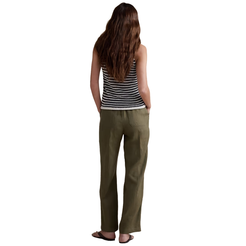 Banana Republic - Pantalon droit à taille extensible en lin escapade