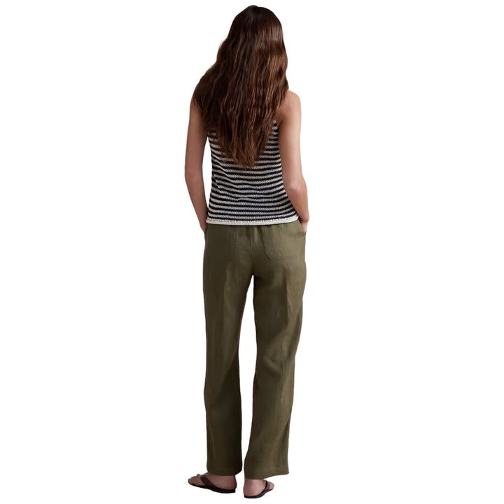Banana Republic - Pantalon droit à taille extensible en lin escapade