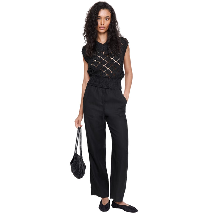 Banana Republic - Pantalon droit à taille extensible en lin escapade