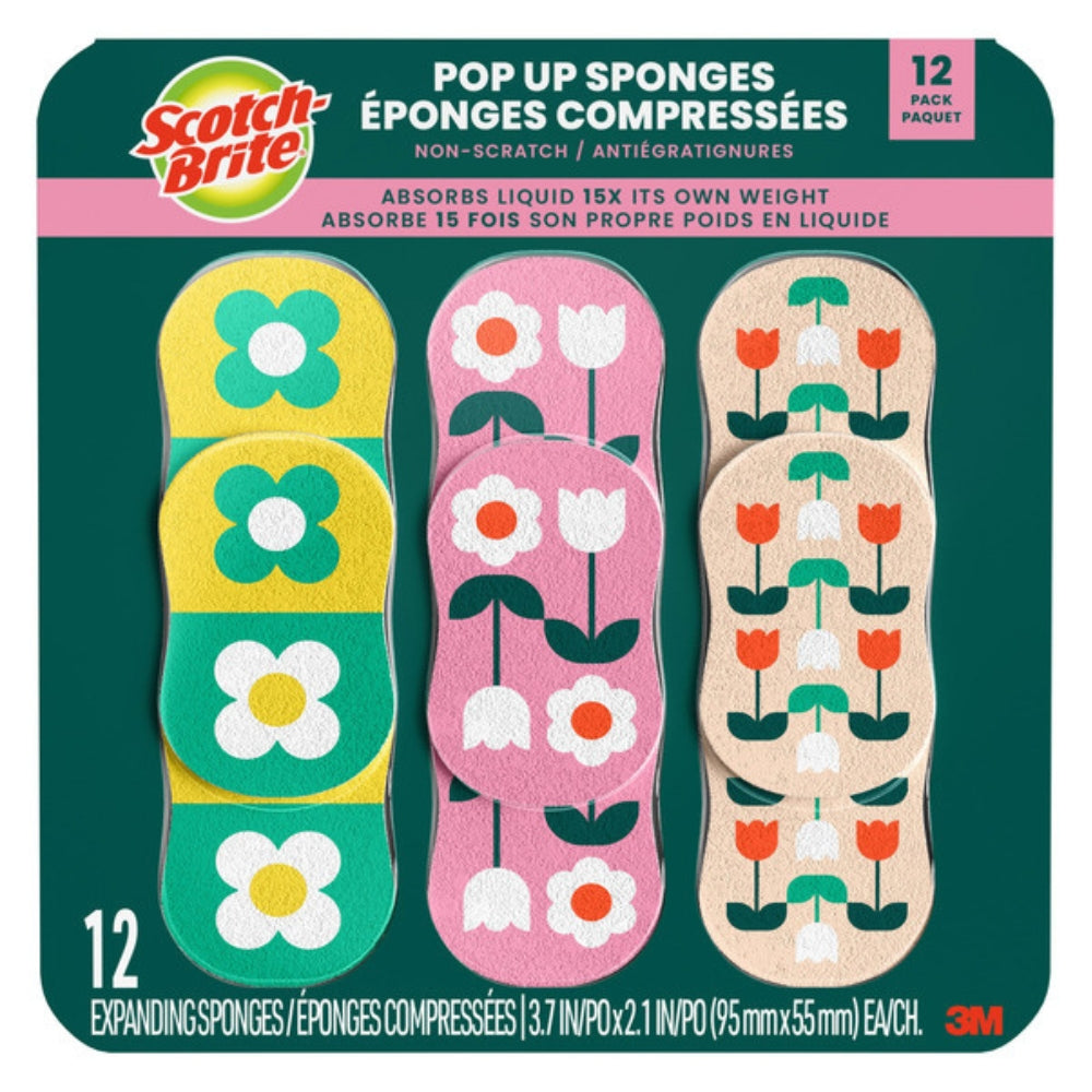 Scotch-Brite - Éponges compressées, paquet de 12