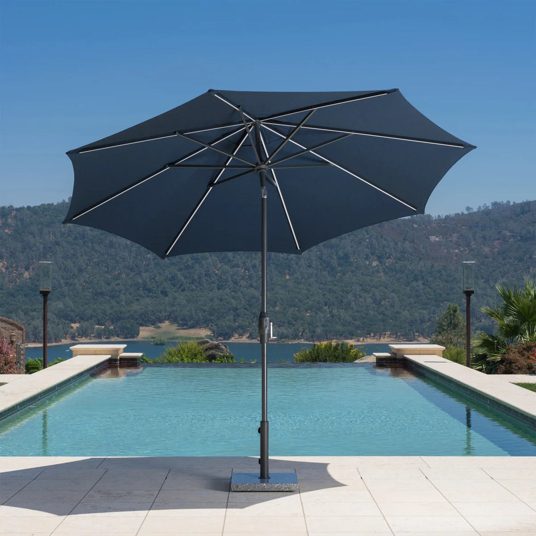 SunVilla Round LED Market Umbrella