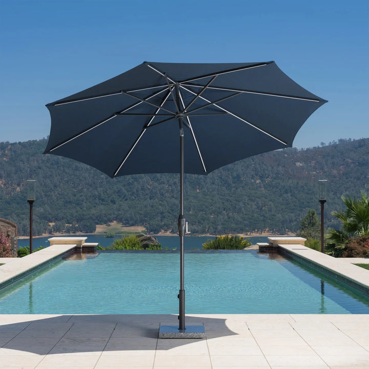 SunVilla Round LED Market Umbrella