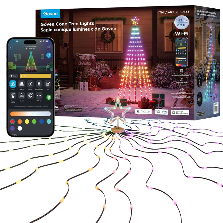 Govee - Guirlande lumineuse conique de 182 cm (6 pi)