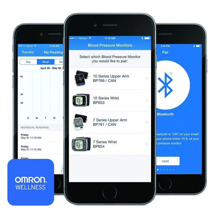 Omron – Tensiomètre-bracelet or BP4350, sans fils Bluetooth Smart