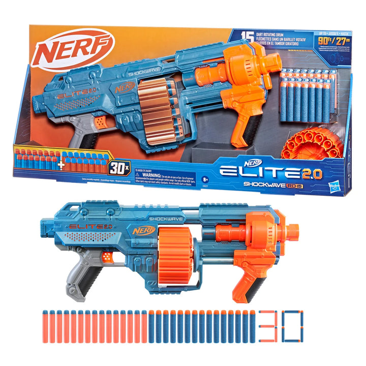 NERF - Elite 2.0, foudroyeur à fléchettes Shockwave RD-15