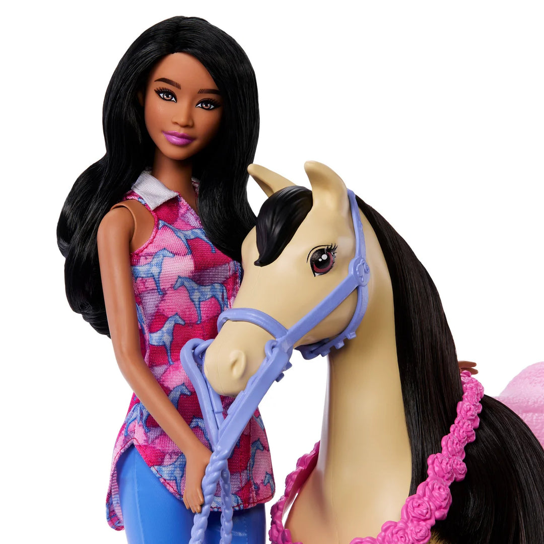 Barbie - Barbie et chevaux, coffret de jeu d'équitation