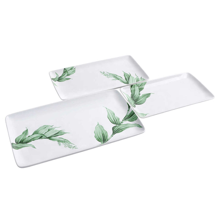 Trudeau 3-Piece Porcelain Platter Set