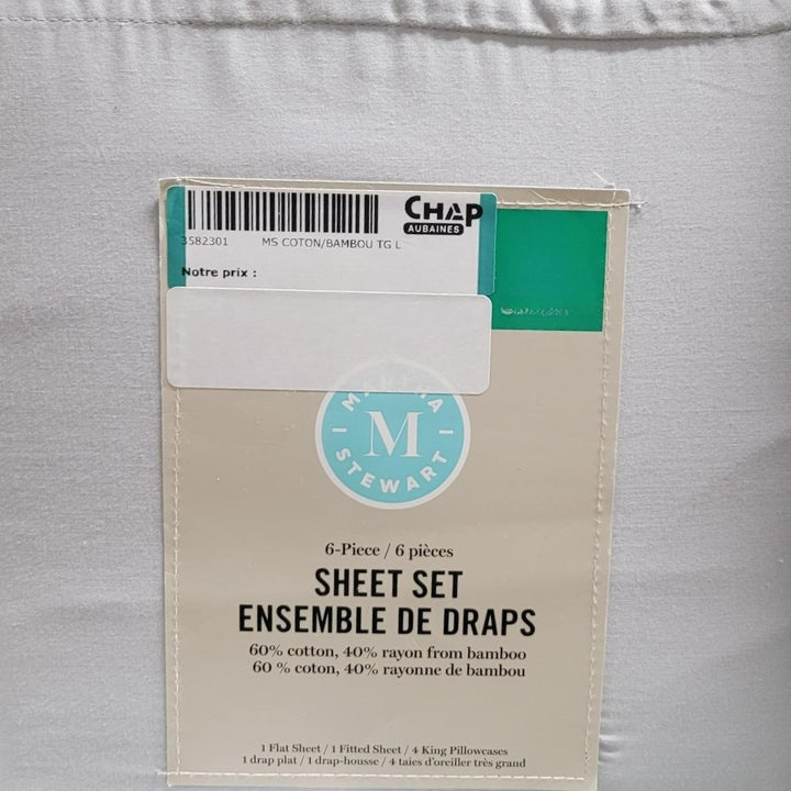 Martha Stewart - Ensemble de drap 6 pièces