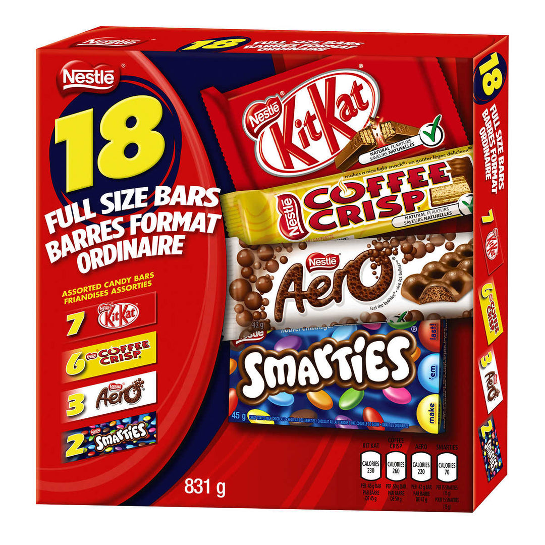 Nestlé - Barres assorties, paquet de 18