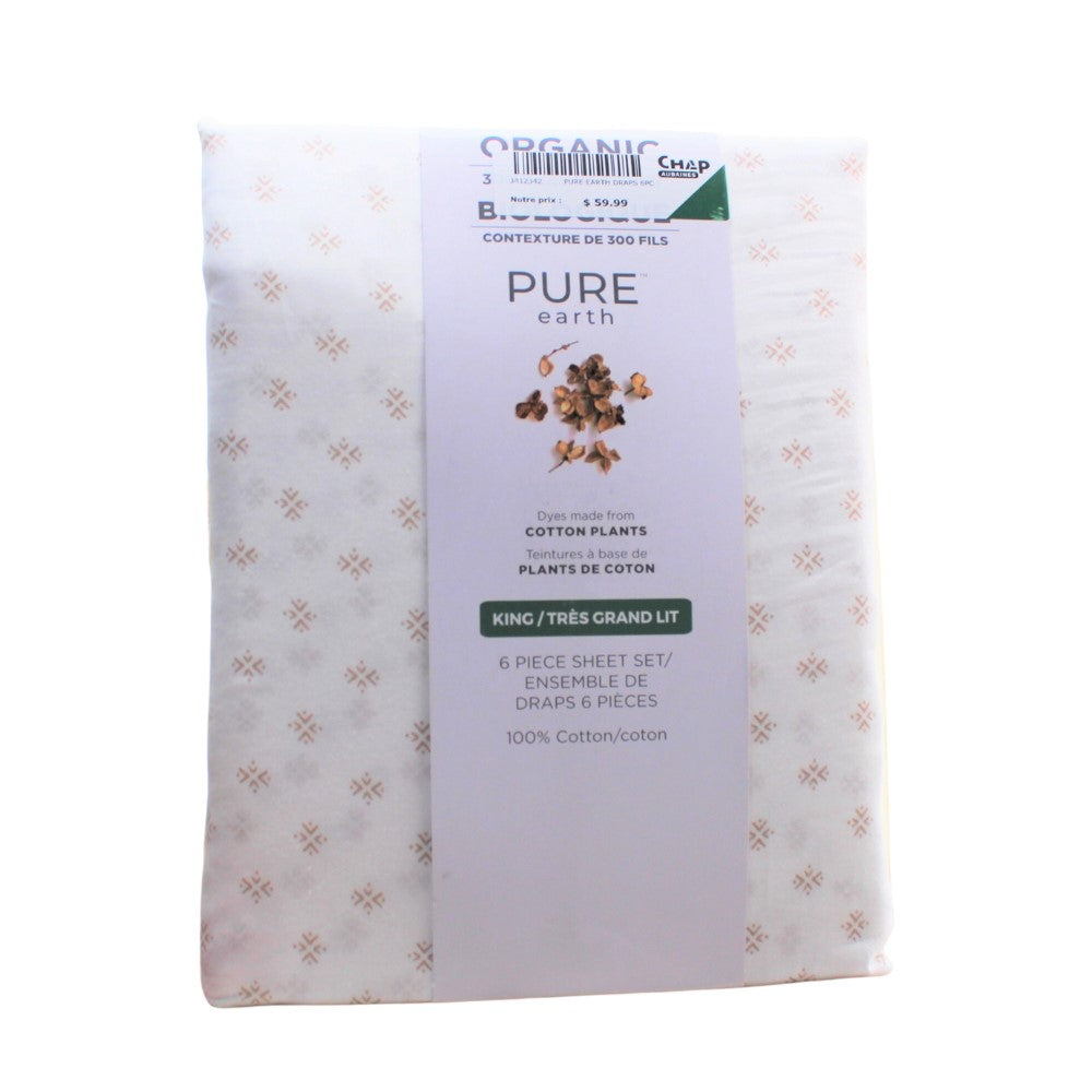 Pure Earth - Organic Cotton 6 Piece Sheet Set