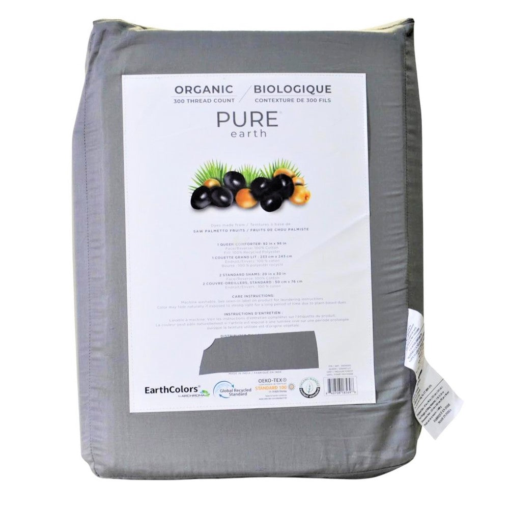 Pure Earth Organic 3-Piece Duvet Cover Set