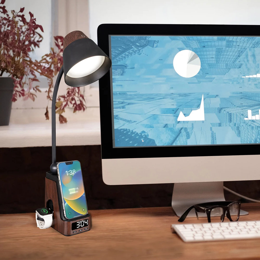 OttLite - Lampe de bureau à DEL avec station de charge pour appareils multiples