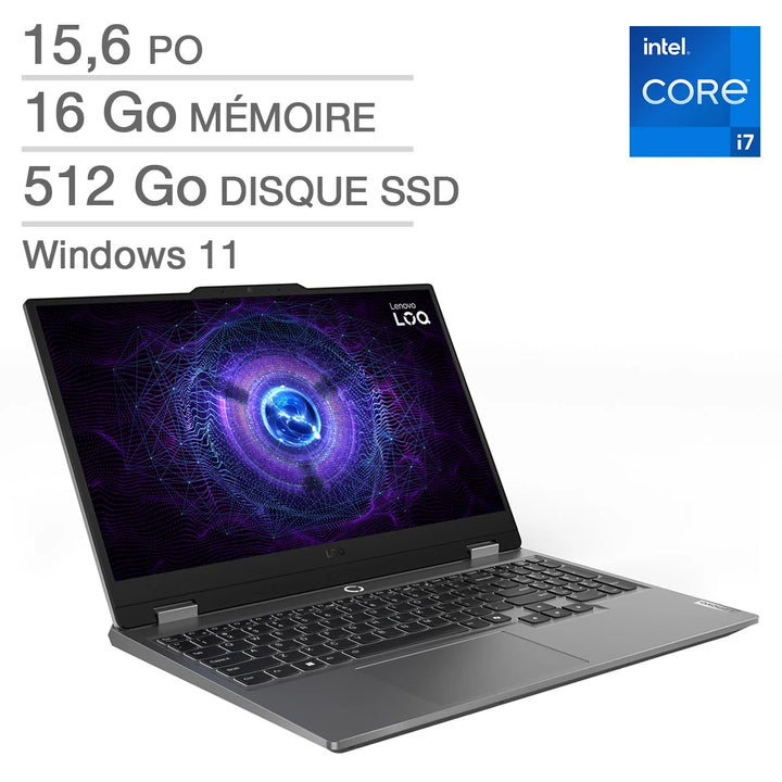 Lenovo – Portable de jeux LOQ de 15.6 po, Intel Core i7-13650HX