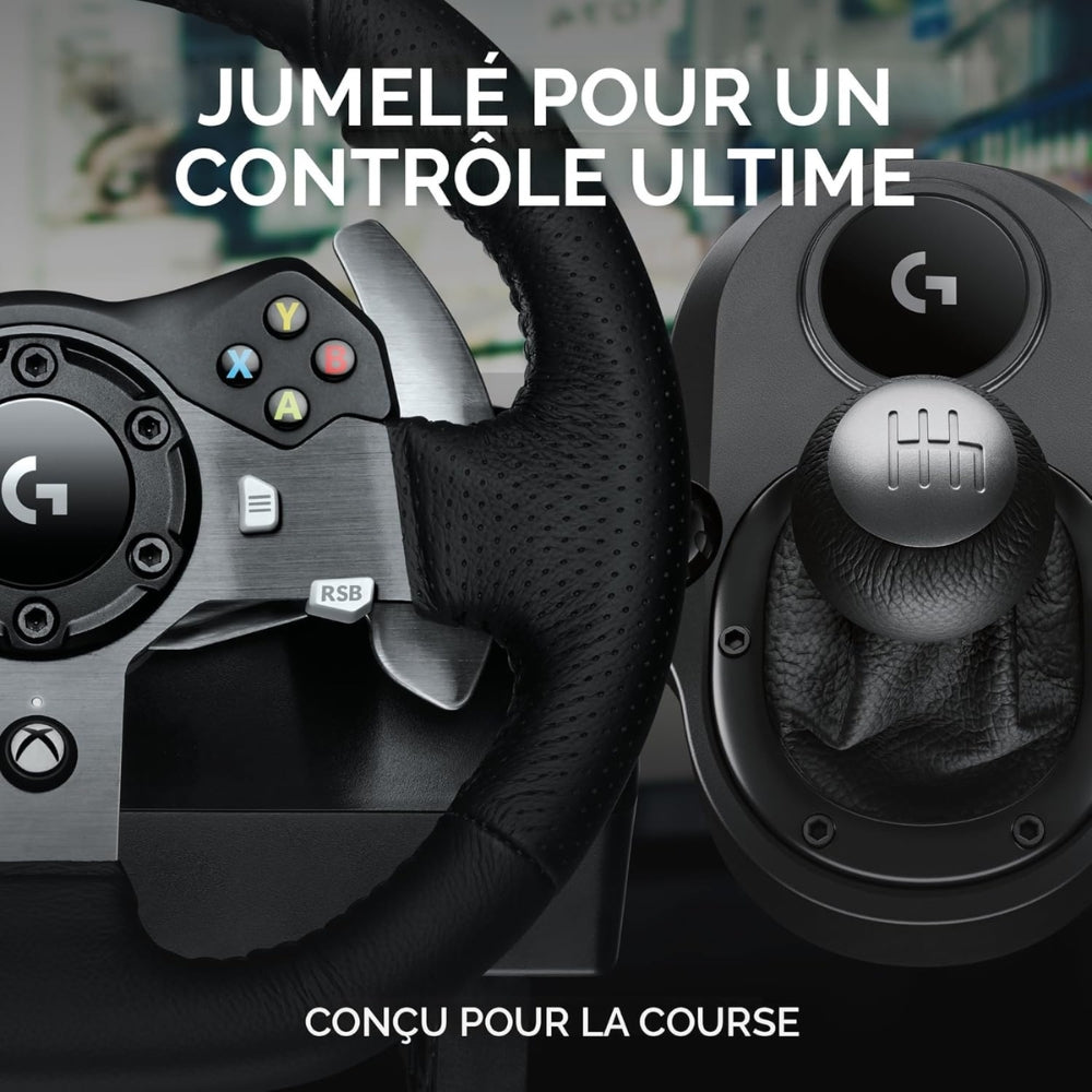 Logitech - Volant de course G920 Driving Force + pédales + levier de vitesse