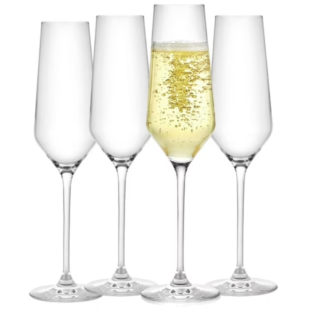 JoyJolt - Verres à champagne en cristal Layla, paquet de 4