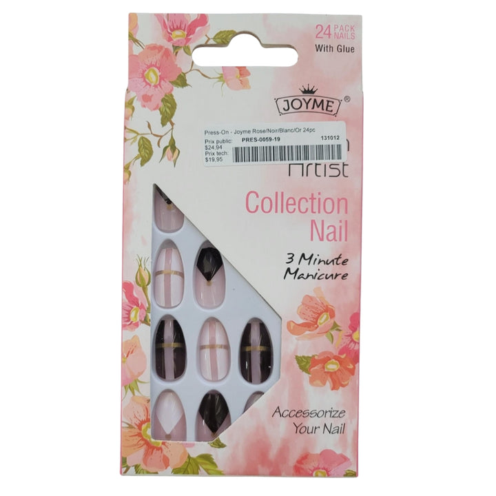 Joyme - Faux ongles à coller, 24 pièces