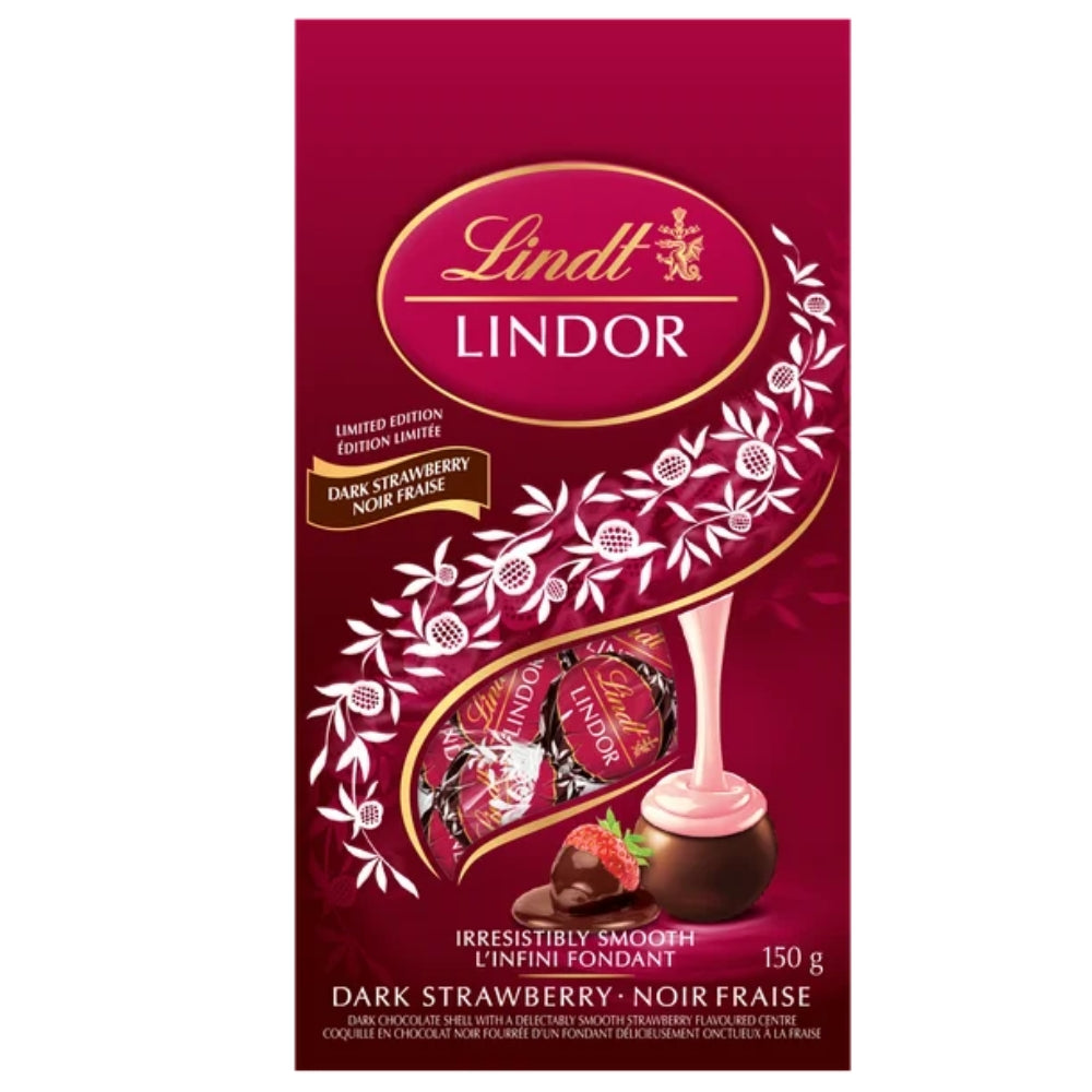 Lindt - Truffes Lindor au chocolat noir et aux fraises 150 g