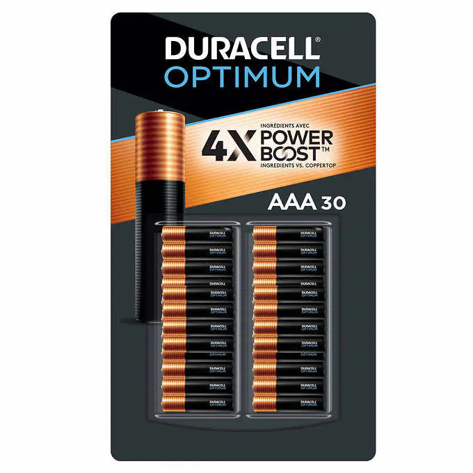 Duracell - Piles Optimum, paquet de 30