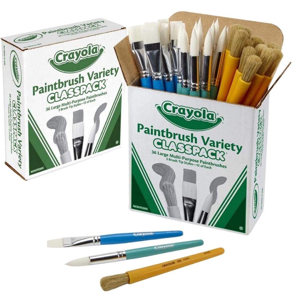 Crayola - Ensemble de 36 pinceaux de peinture en vrac