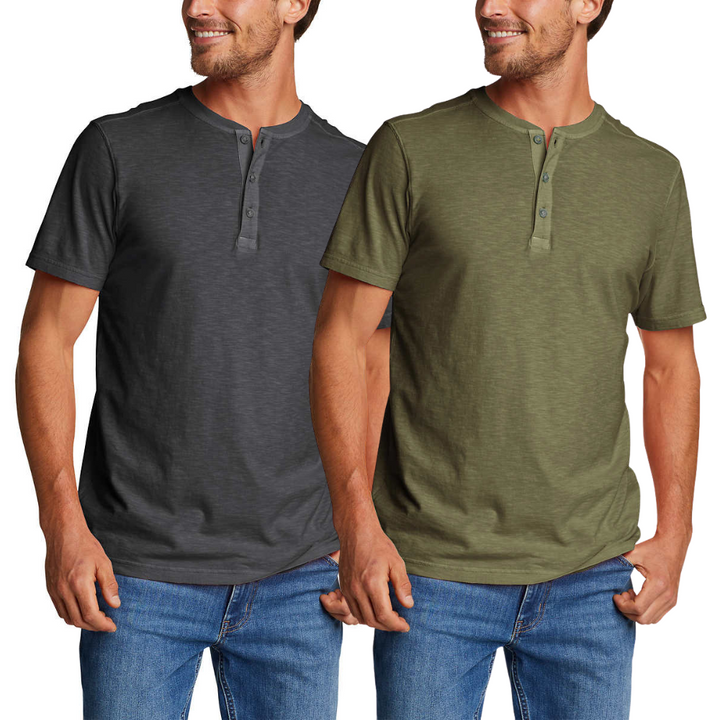 Eddie Bauer - Chandail Henley, paquet de 2