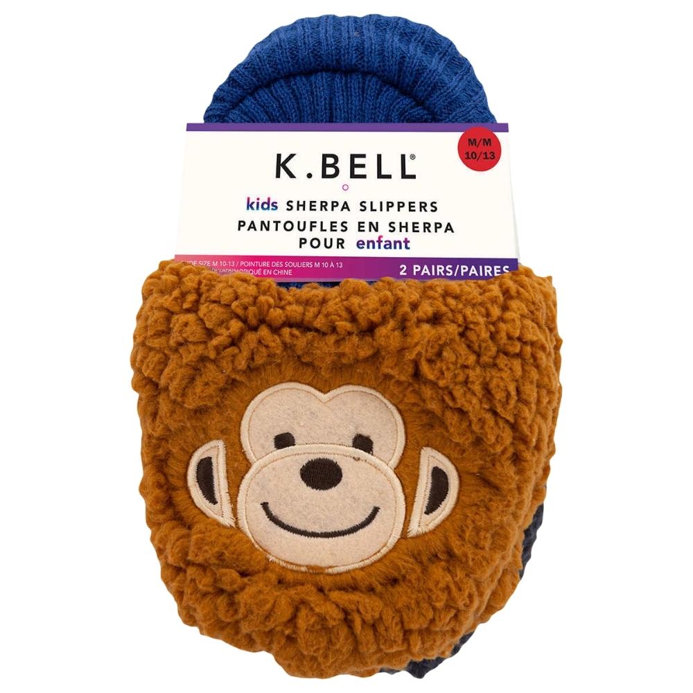 K.Bell - Pantoufles en sherpa pour enfant, paquet de 2